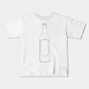 One Line Wine Bottle Kids T-Shirt